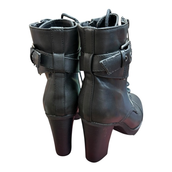 Jameson Black Combat Moto Boots with Rugged Sole and Lace-Up Design size 7 - Picture 5 of 7